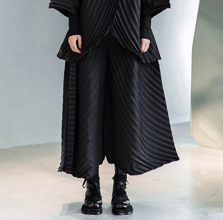 Turtleneck pleated jumpsuit(G2259)