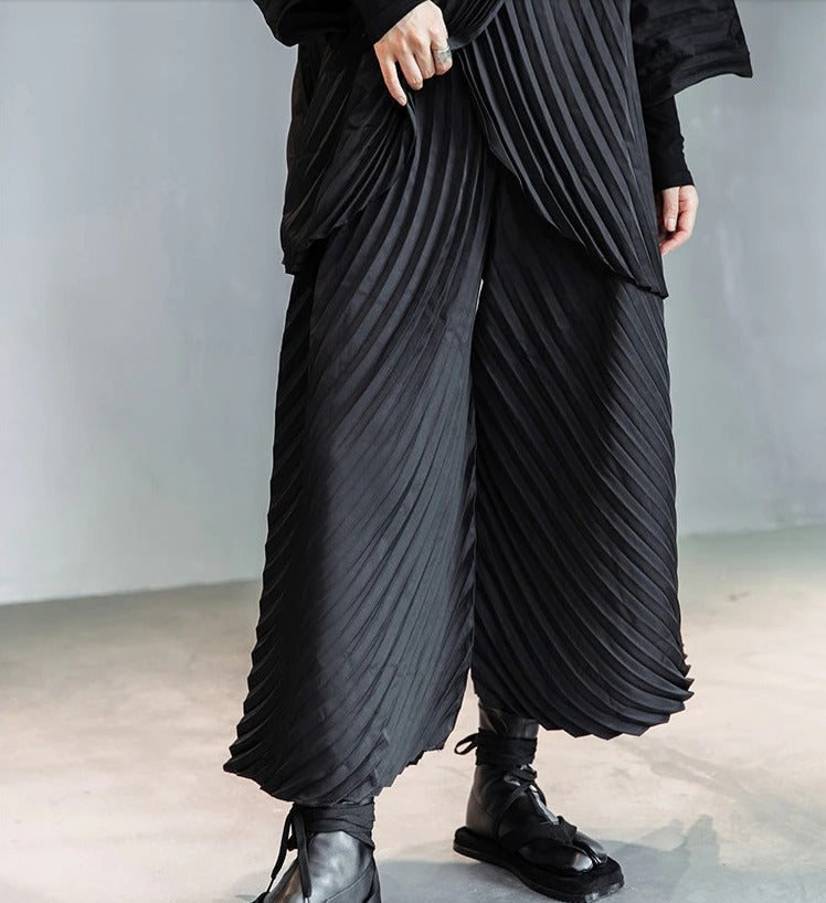 Turtleneck pleated jumpsuit(G2259)
