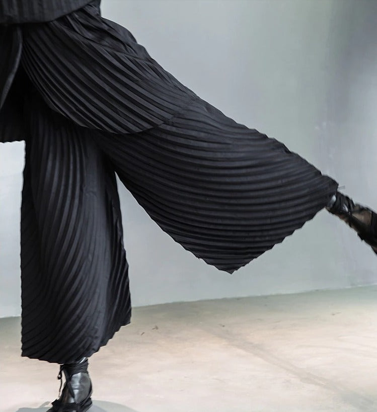 Turtleneck pleated jumpsuit(G2259)