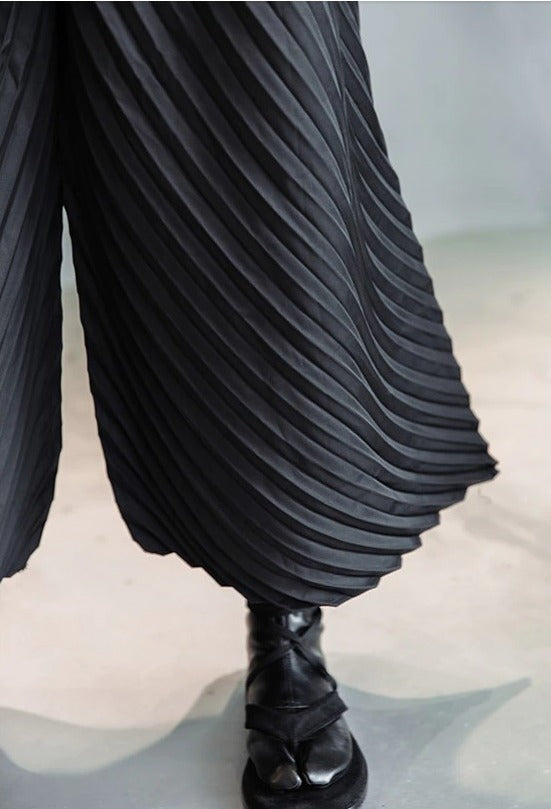Turtleneck pleated jumpsuit(G2259)