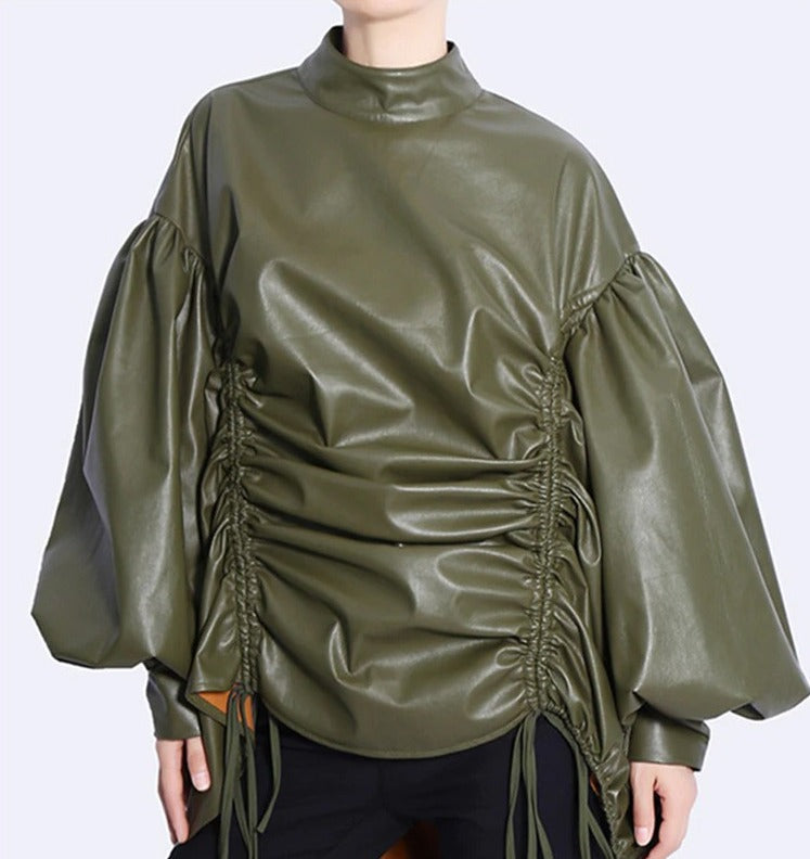 Stand collar volume sleeves(G2262)