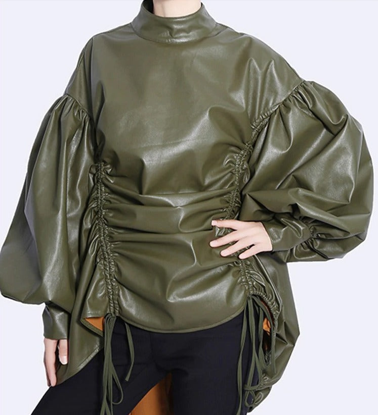 Stand collar volume sleeves(G2262)