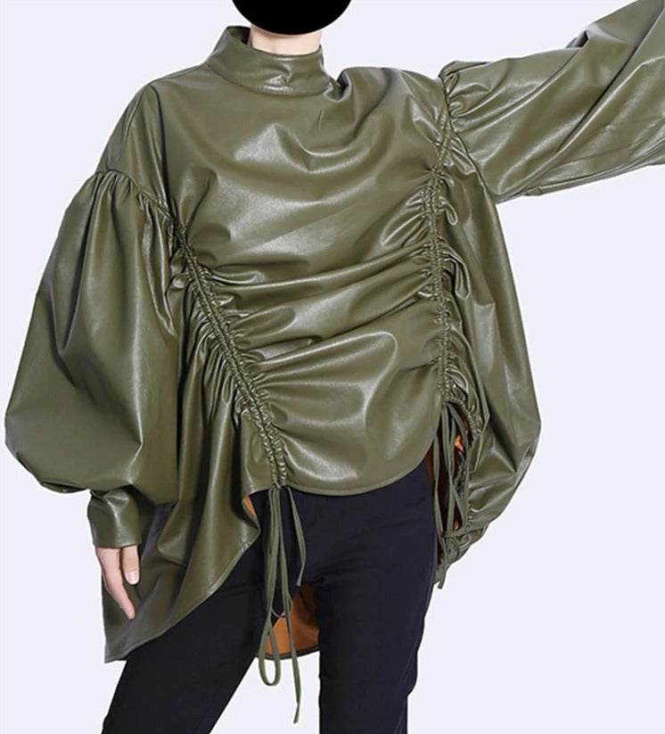 Stand collar volume sleeves(G2262)