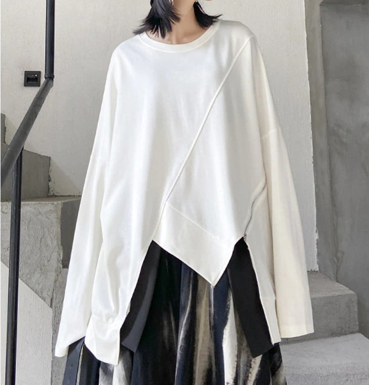 Irregular hem T-shirt(G2266)