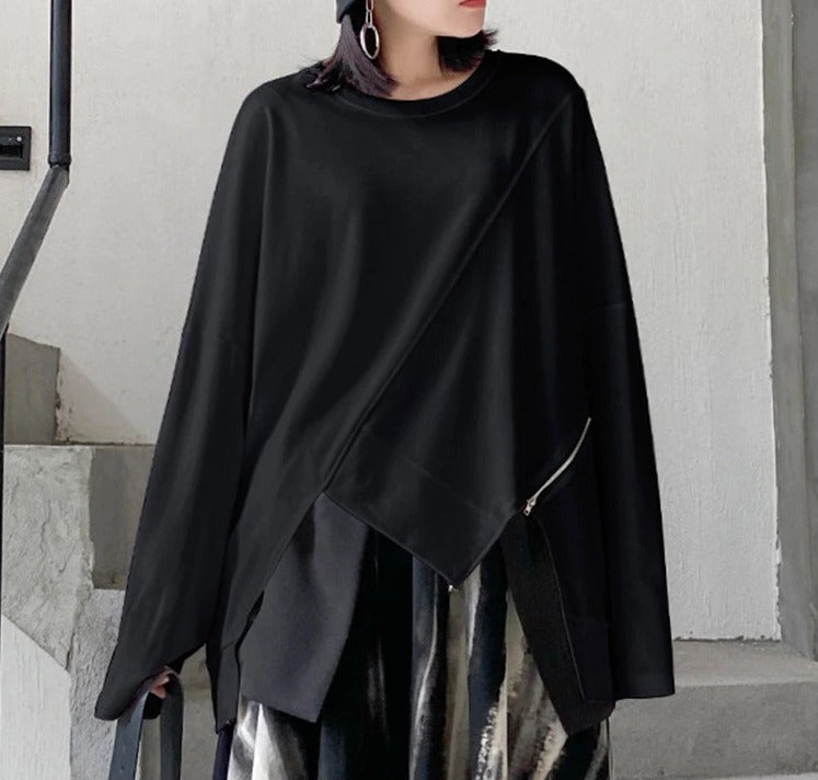 Irregular hem T-shirt(G2266)