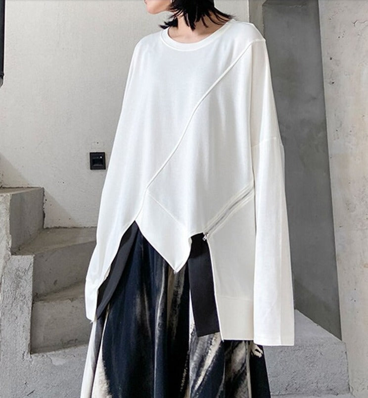 Irregular hem T-shirt(G2266)