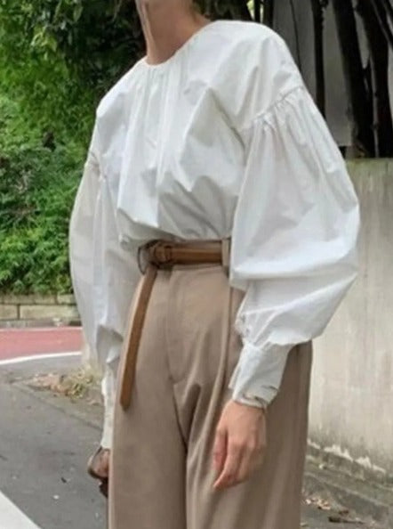 Lantern sleeve blouse(G2269)
