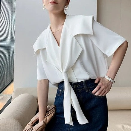 Elegant collar blouse(G2271)