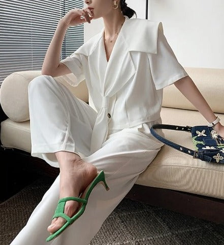 Elegant collar blouse(G2271)
