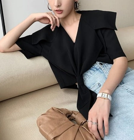 Elegant collar blouse(G2271)