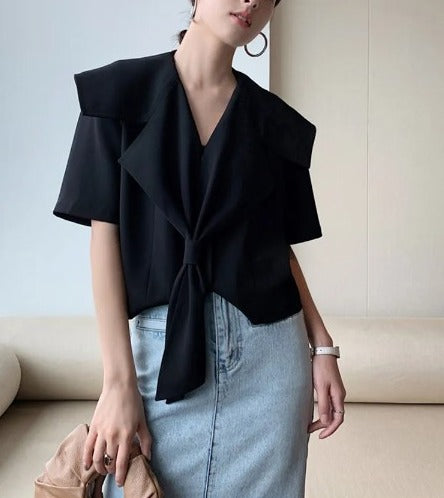 Elegant collar blouse(G2271)