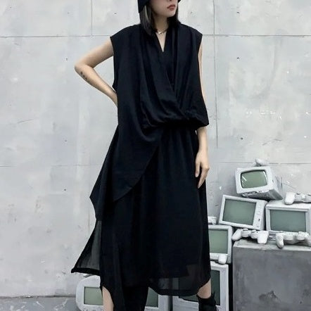Sleeveless V-neck T-shirt(G2249)