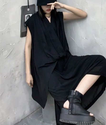 Sleeveless V-neck T-shirt(G2249)