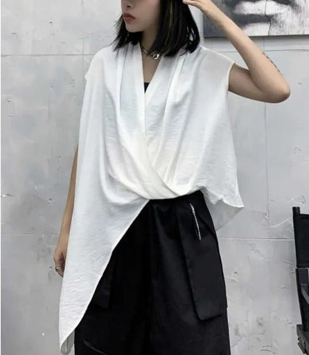 Sleeveless V-neck T-shirt(G2249)