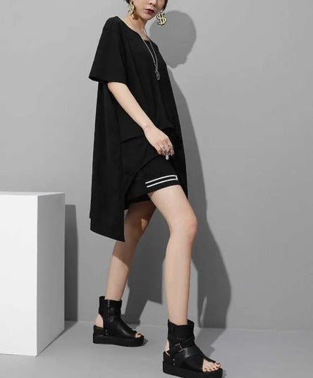 Round neck slit T-shirt(G2281)