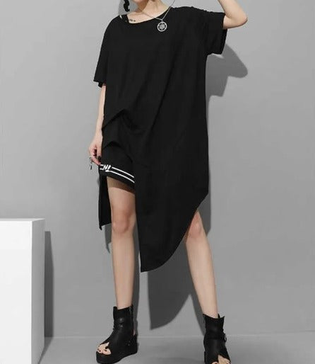 Round neck slit T-shirt(G2281)