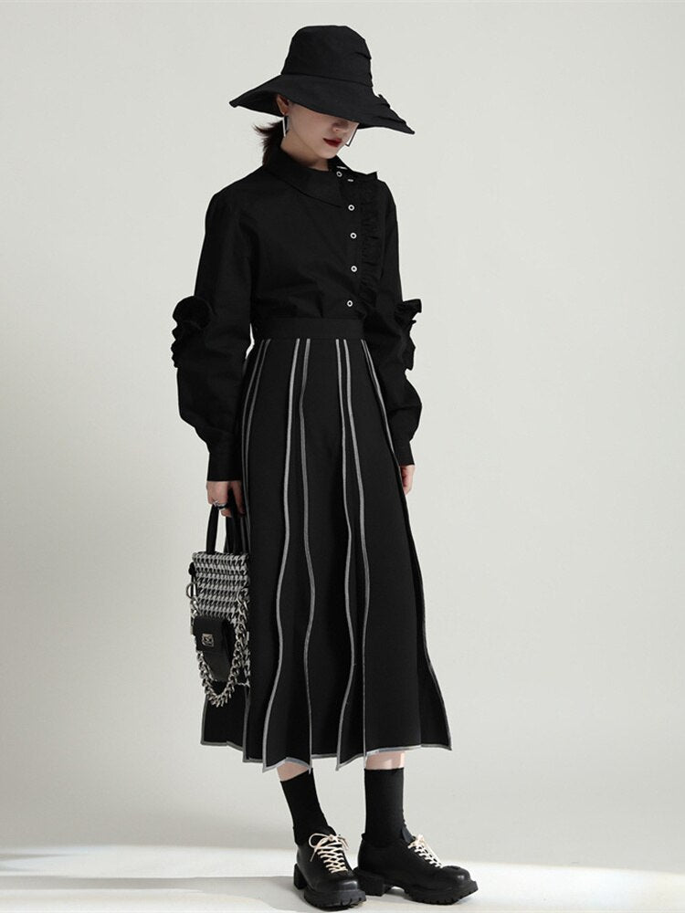 Asymmetric long blouse(G2162)