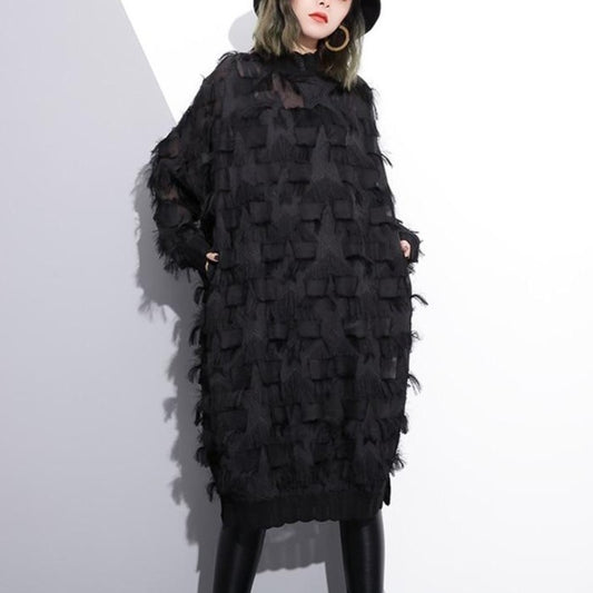 Stand collar tassel onepiece (G1010)