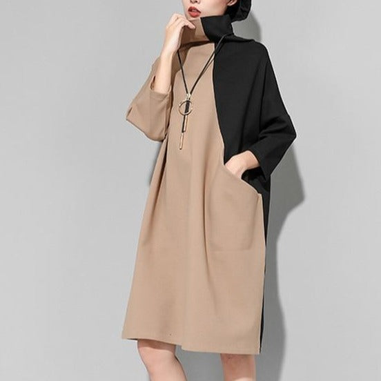 Bi-color shirt dress(G1569)