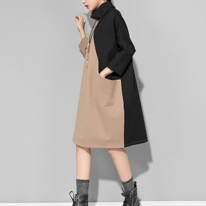 Bi-color shirt dress(G1569)