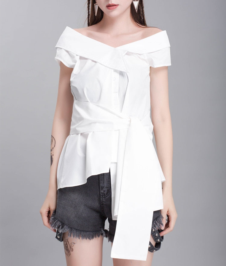 Asymmetric blouse (G1285)