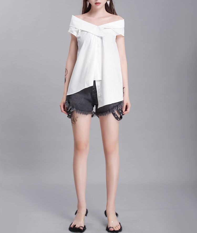 Asymmetric blouse (G1285)