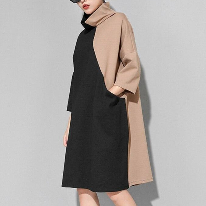 Bi-color shirt dress(G1569)