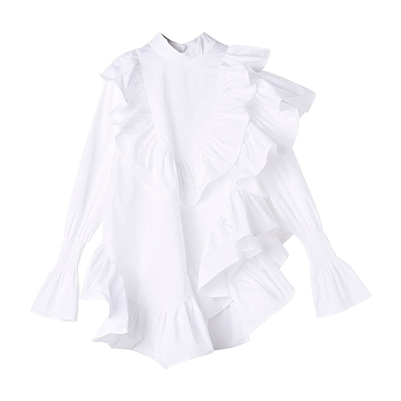 Asymmetry frill shirt(G1493)