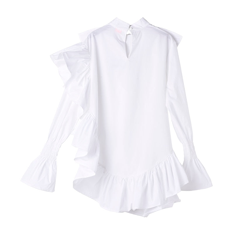 Asymmetry frill shirt(G1493)