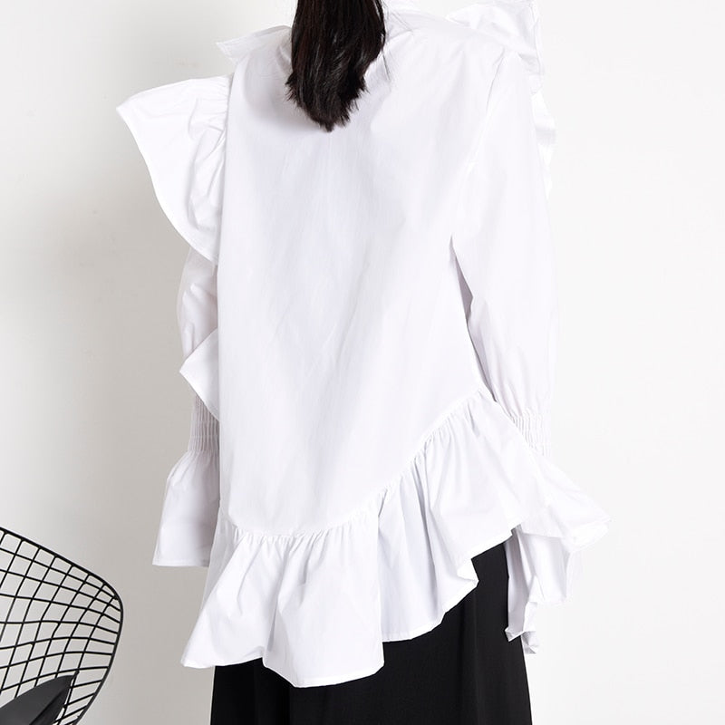 Asymmetry frill shirt(G1493)