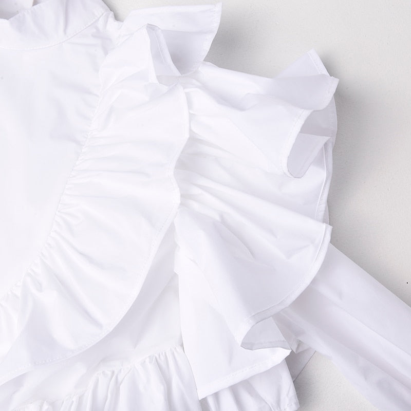 Asymmetry frill shirt(G1493)