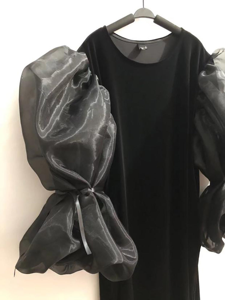 Organza Puff Sleeve Dress(G2068)