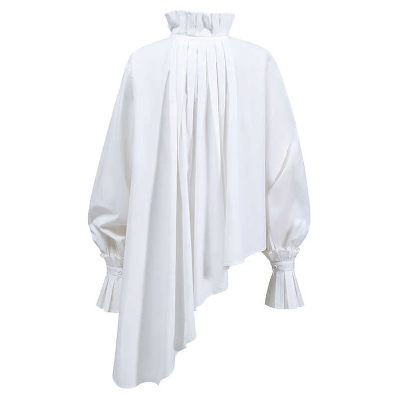 Pleats stand collar blouse(G1674)