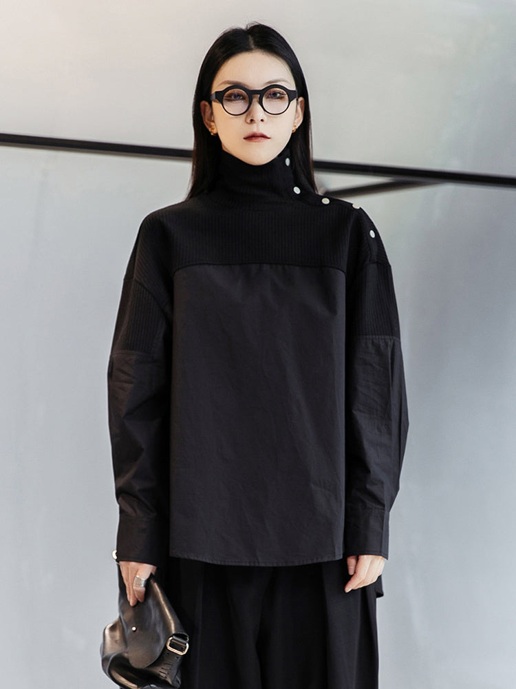 Stand collar big blouse(G1802)