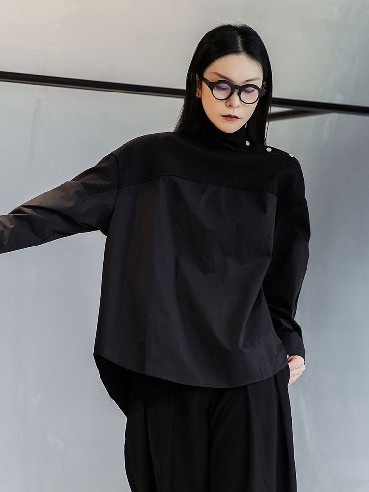 Stand collar big blouse(G1802)