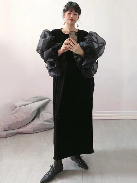 Organza Puff Sleeve Dress(G2068)