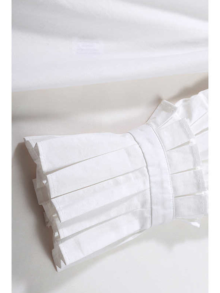 Pleats stand collar blouse(G1674)