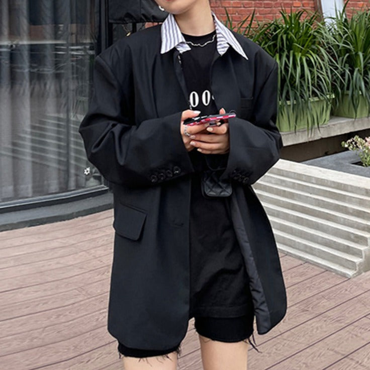 Striped collar jacket(G2037)