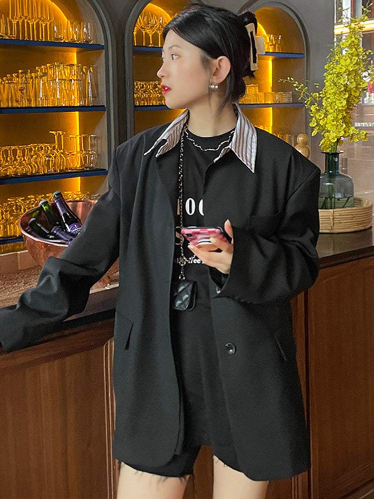 Striped collar jacket(G2037)