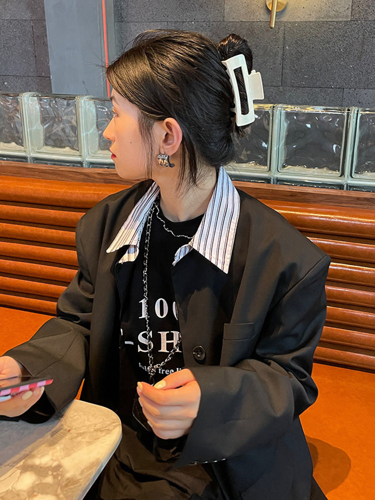 Striped collar jacket(G2037)