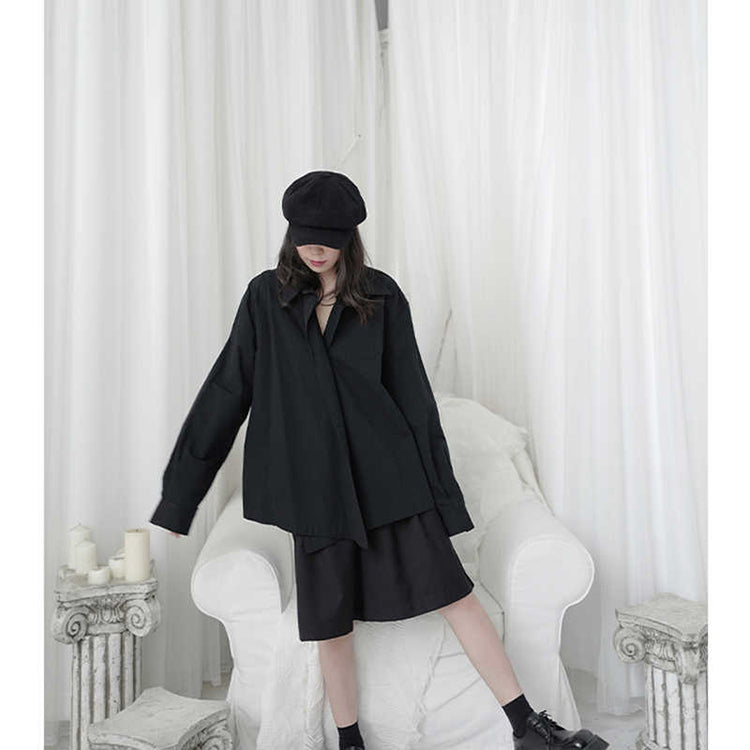 Asymmetric big blouse(G2043)