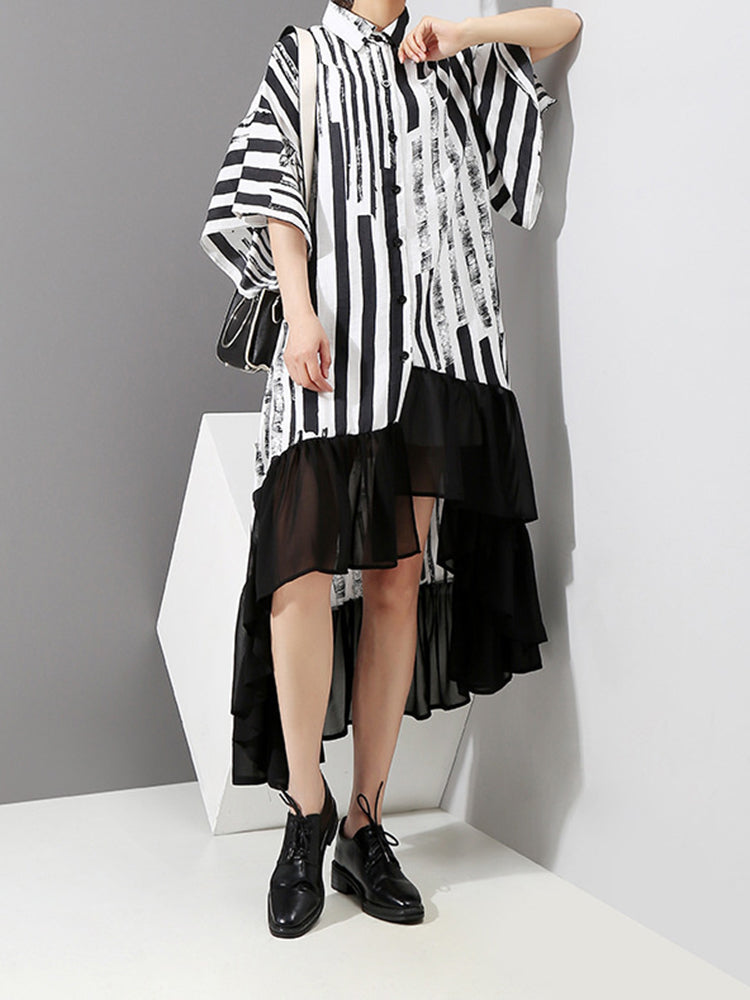 Stripe long dress(G1762)