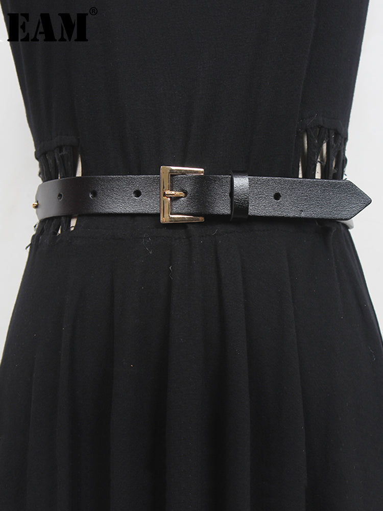 Leather chain long wide belt(G2090)