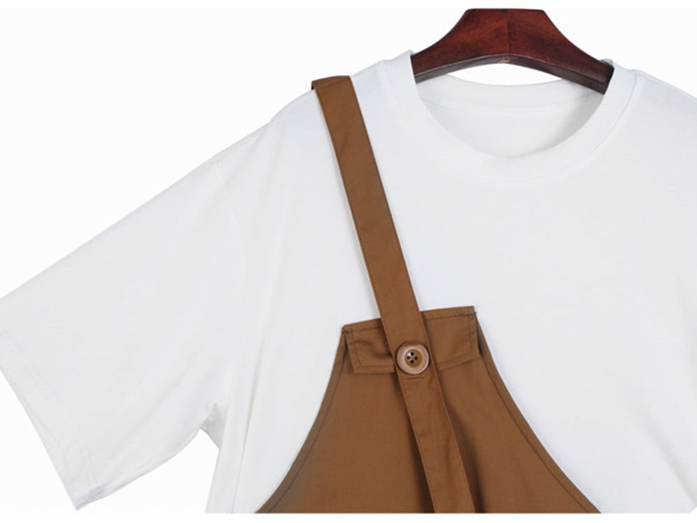 Color-block Big Size Strap Dress(G2094)
