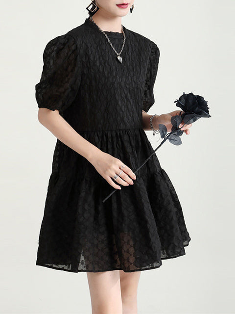 Persective ruffles mini dress(G2112)