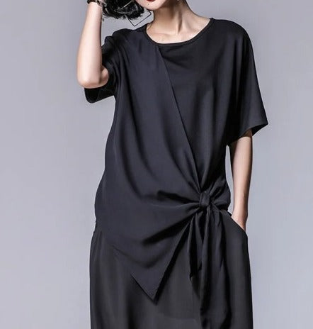 Chiffon round neck T-shirtz(G2285)