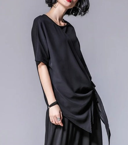 Chiffon round neck T-shirtz(G2285)