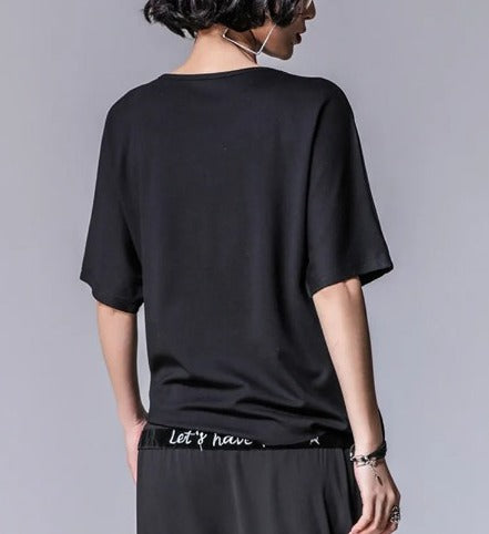 Chiffon round neck T-shirtz(G2285)