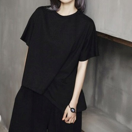 Asymmetry loose fit t-shirt(G2289)