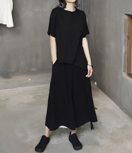 Asymmetry loose fit t-shirt(G2289)